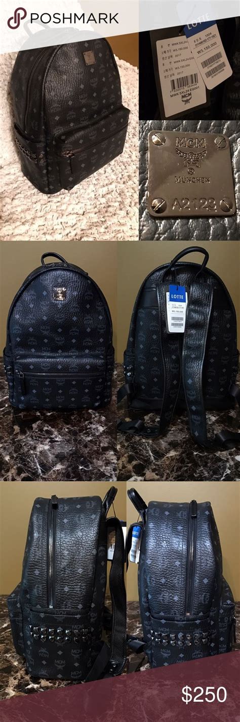 mcm black backpack replica
